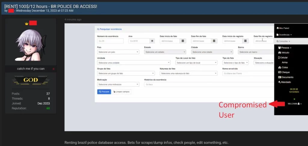 hacker uses infostealer data to gain access to brazils police portal