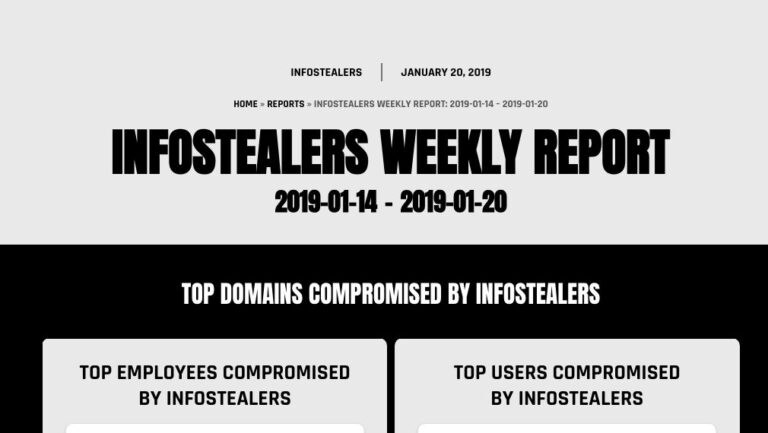 infostealers 2019-01-14-2019-01-20