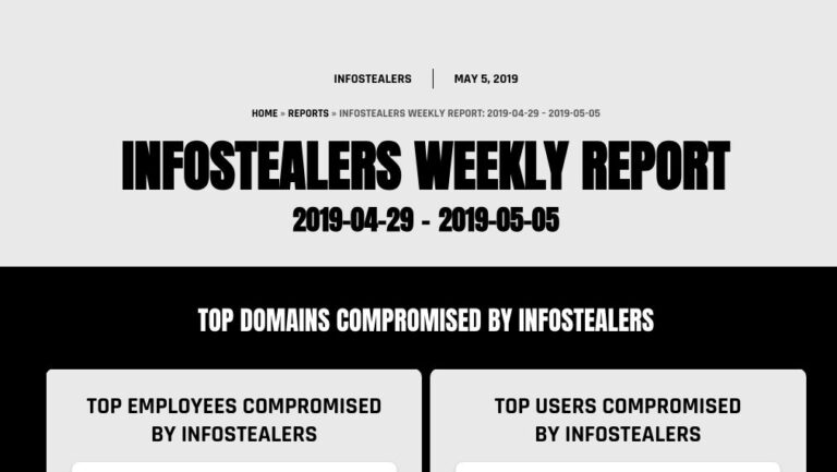 infostealers 2019-04-29-2019-05-05